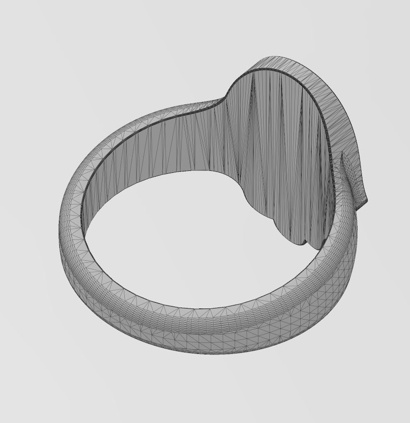 Rounded Hand of Fatima Hamsa shaped band US size 5 to 11 3D print model_15