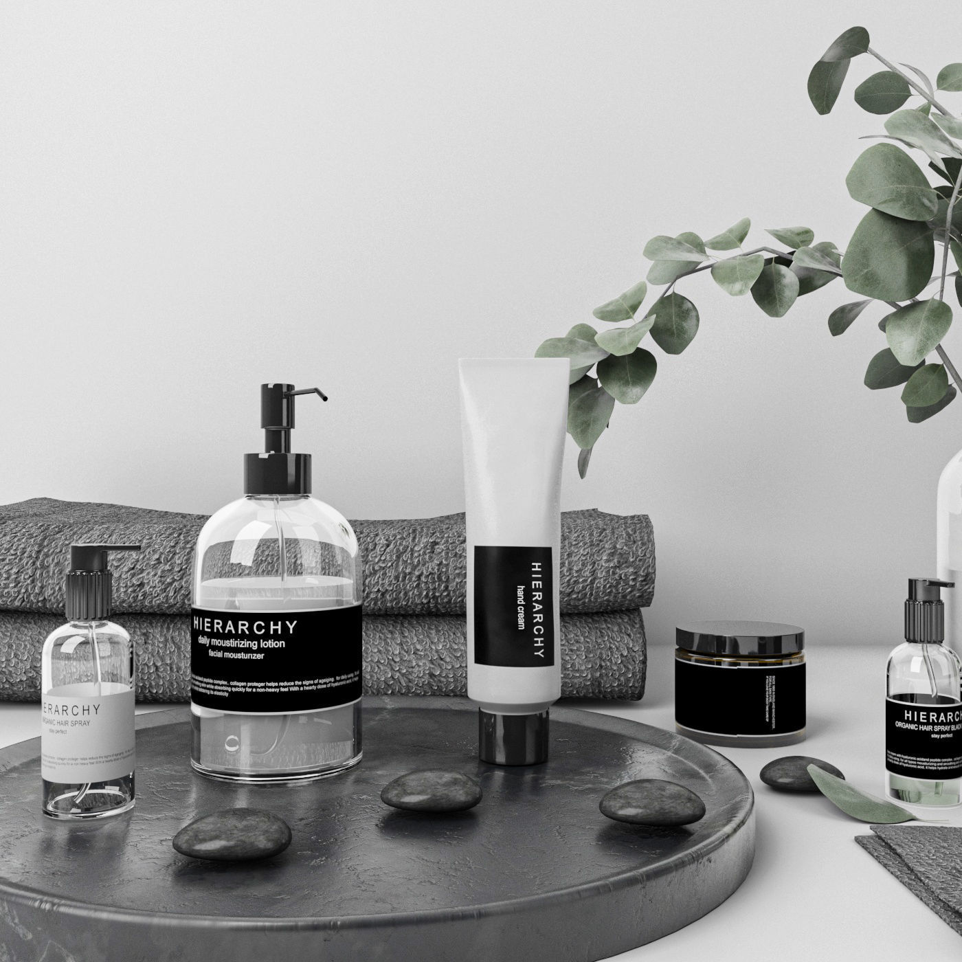 Bathroom set  with eucalyptus 14  3D model_3