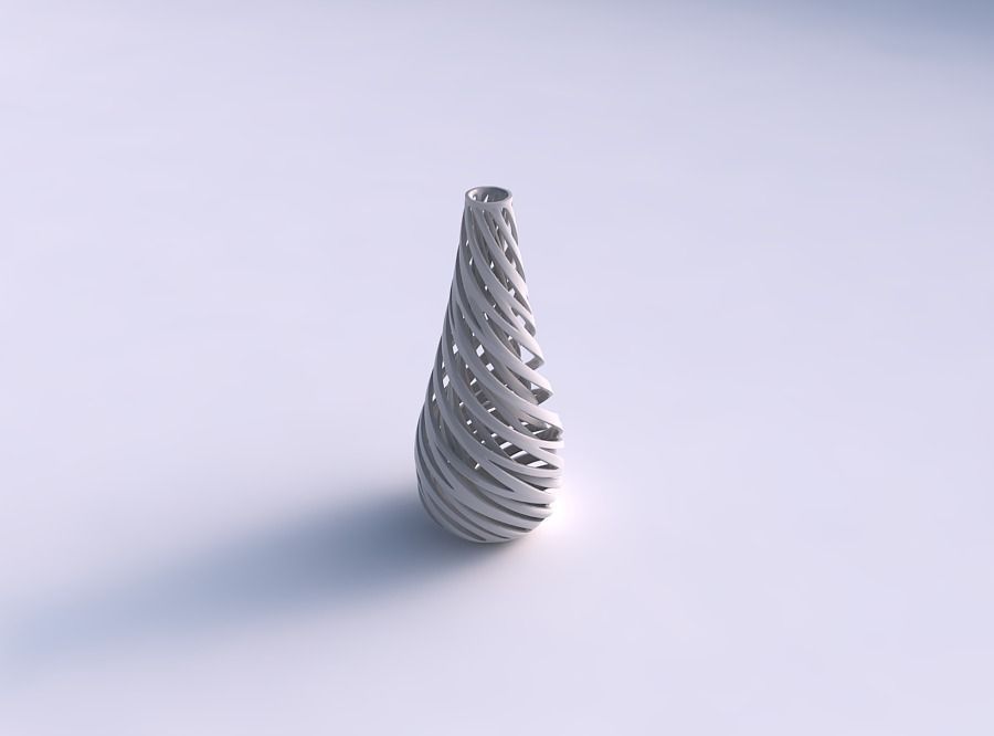 Vase taper drop shape with inner and outer lines very twisted...