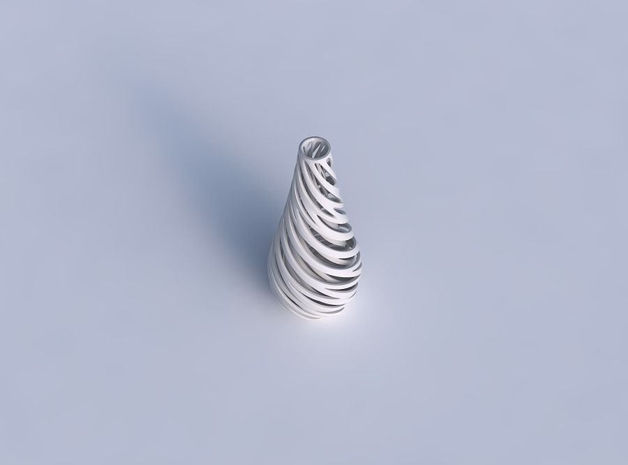 Vase taper drop shape with inner and outer lines very twisted... 3D print model_1