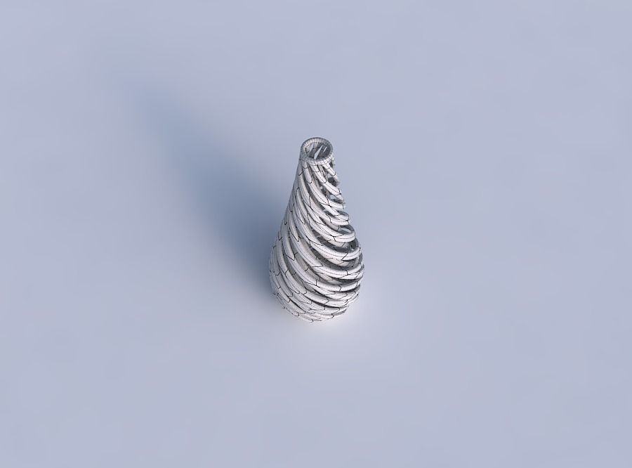 Vase taper drop shape with inner and outer lines very twisted... 3D print model_6