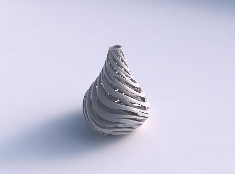 Vase taper drop shape with inner and outer lines very twisted...