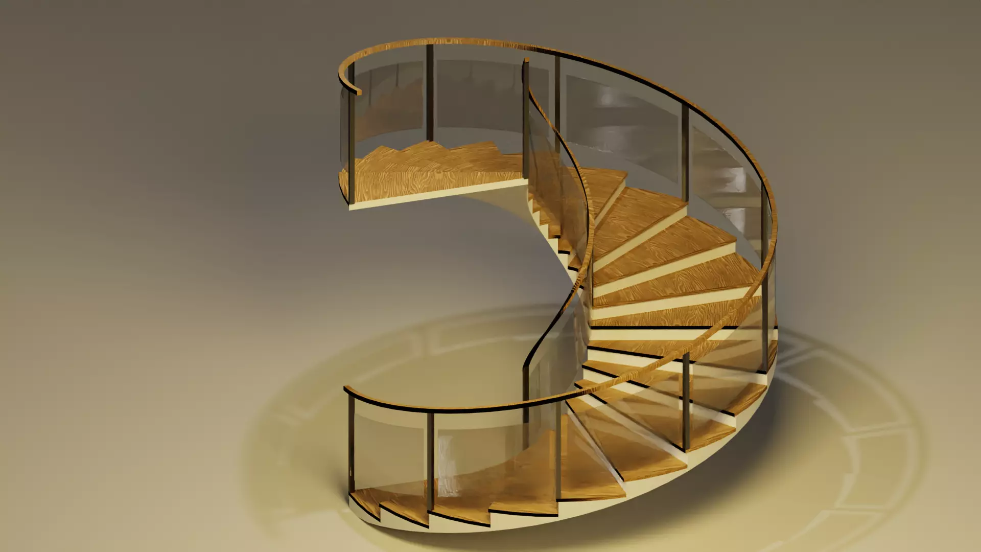 Spiral Staircase Low-poly 3D model_0