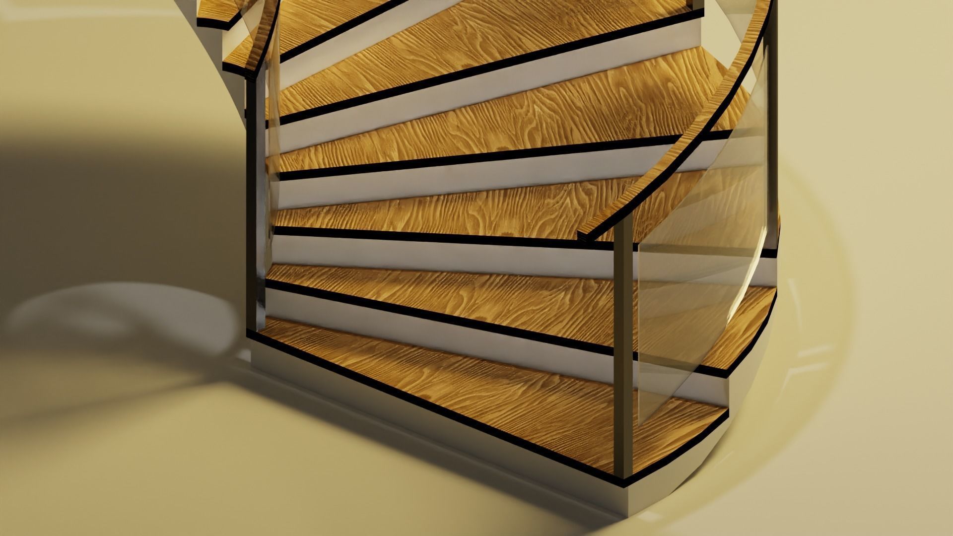 Spiral Staircase Low-poly 3D model_2
