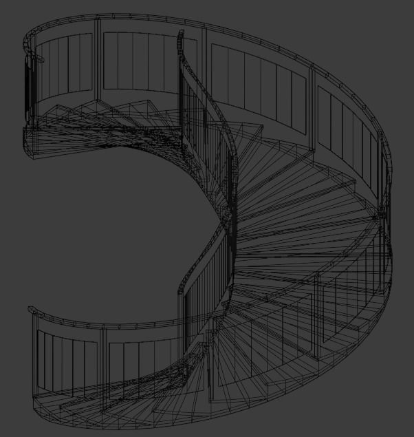 Spiral Staircase Low-poly 3D model_5