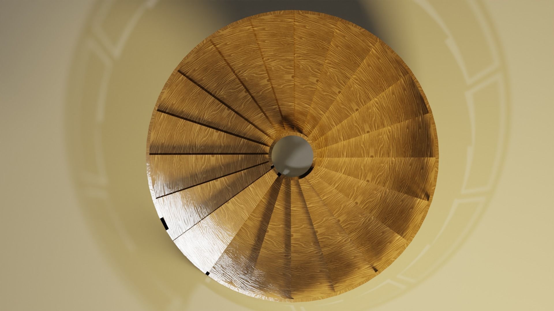 Spiral Staircase Low-poly 3D model_4