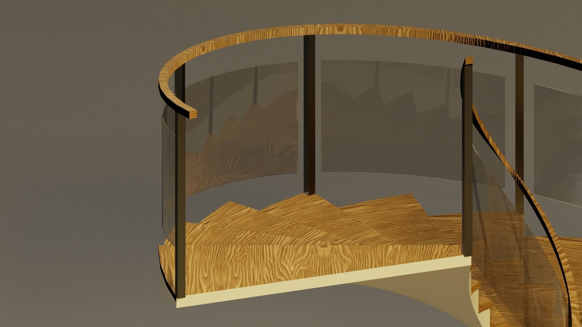 Spiral Staircase Low-poly 3D model_1