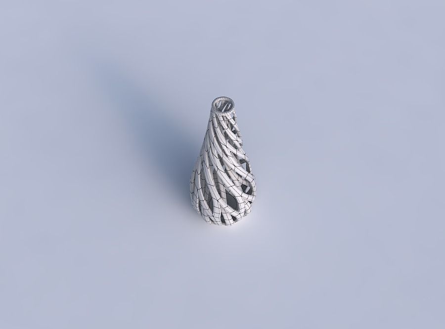 Vase taper drop shape with inner and outer lines twisted and ... 3D print model_6