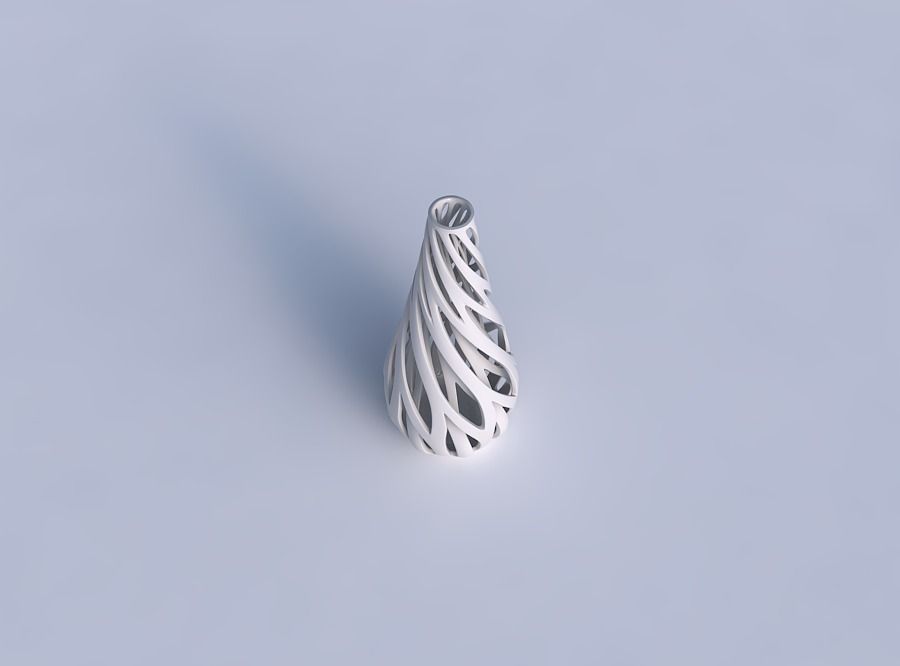 Vase taper drop shape with inner and outer lines twisted and ... 3D print model_1