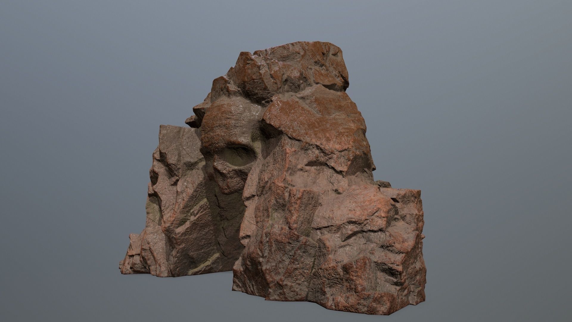 Skull Cave Low-poly 3D model_11