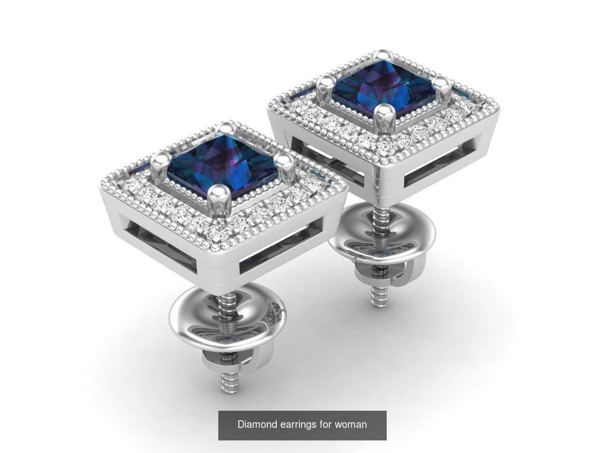 20 Diamond earrings for woman 3D Model Collection_16