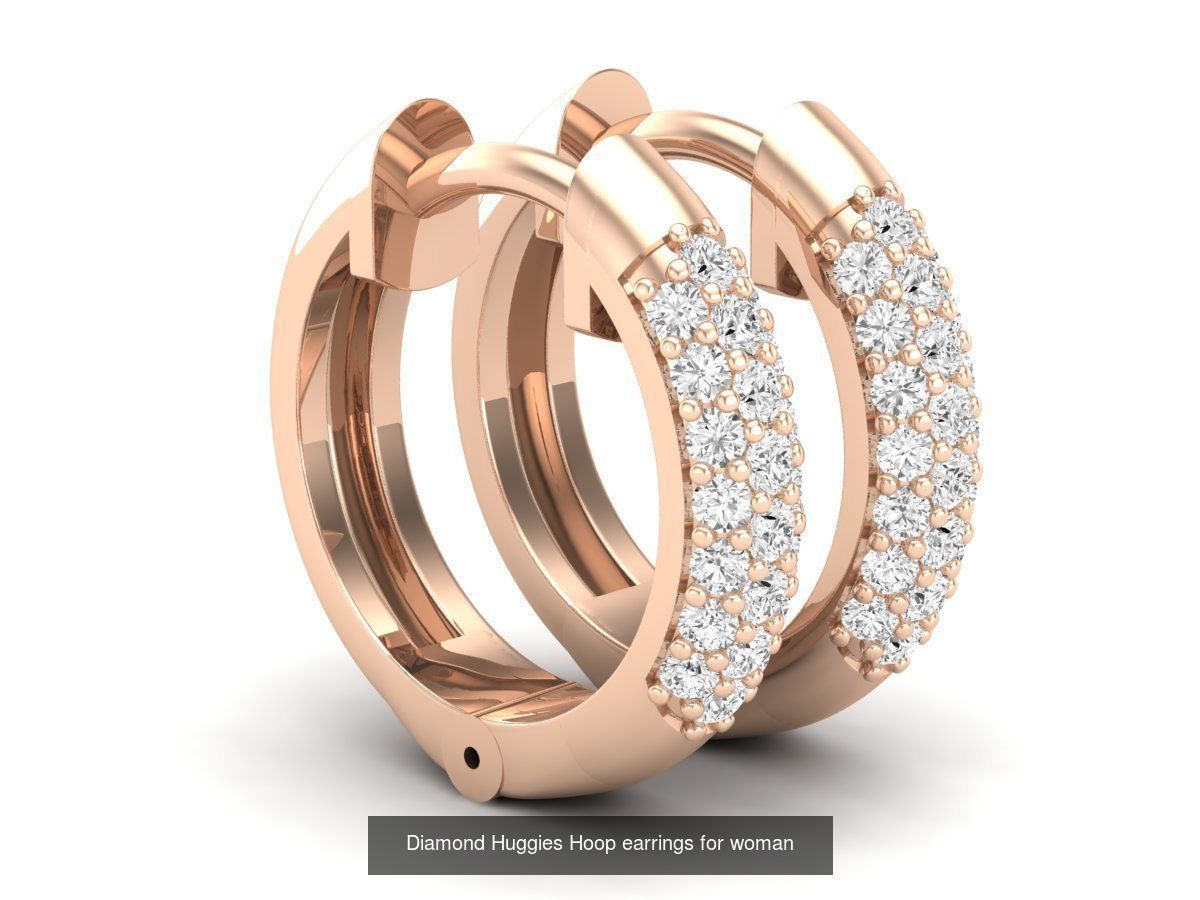 20 Diamond earrings for woman 3D Model Collection_20