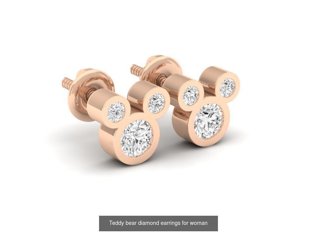 20 Diamond earrings for woman 3D Model Collection_4