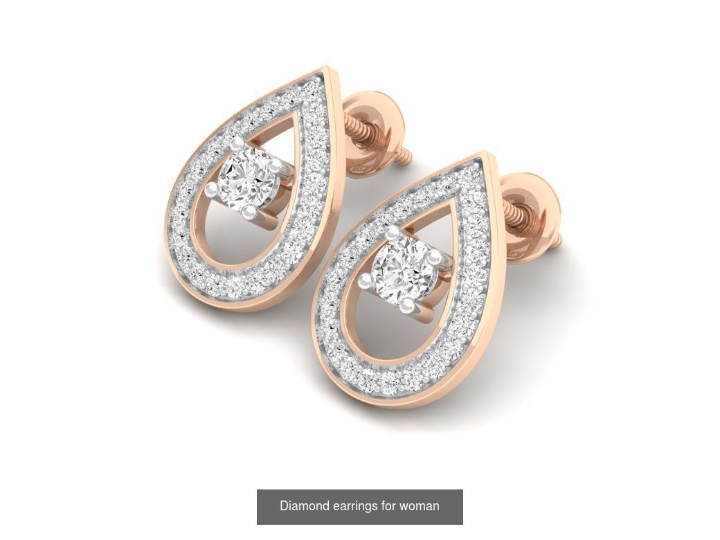 20 Diamond earrings for woman 3D Model Collection_5