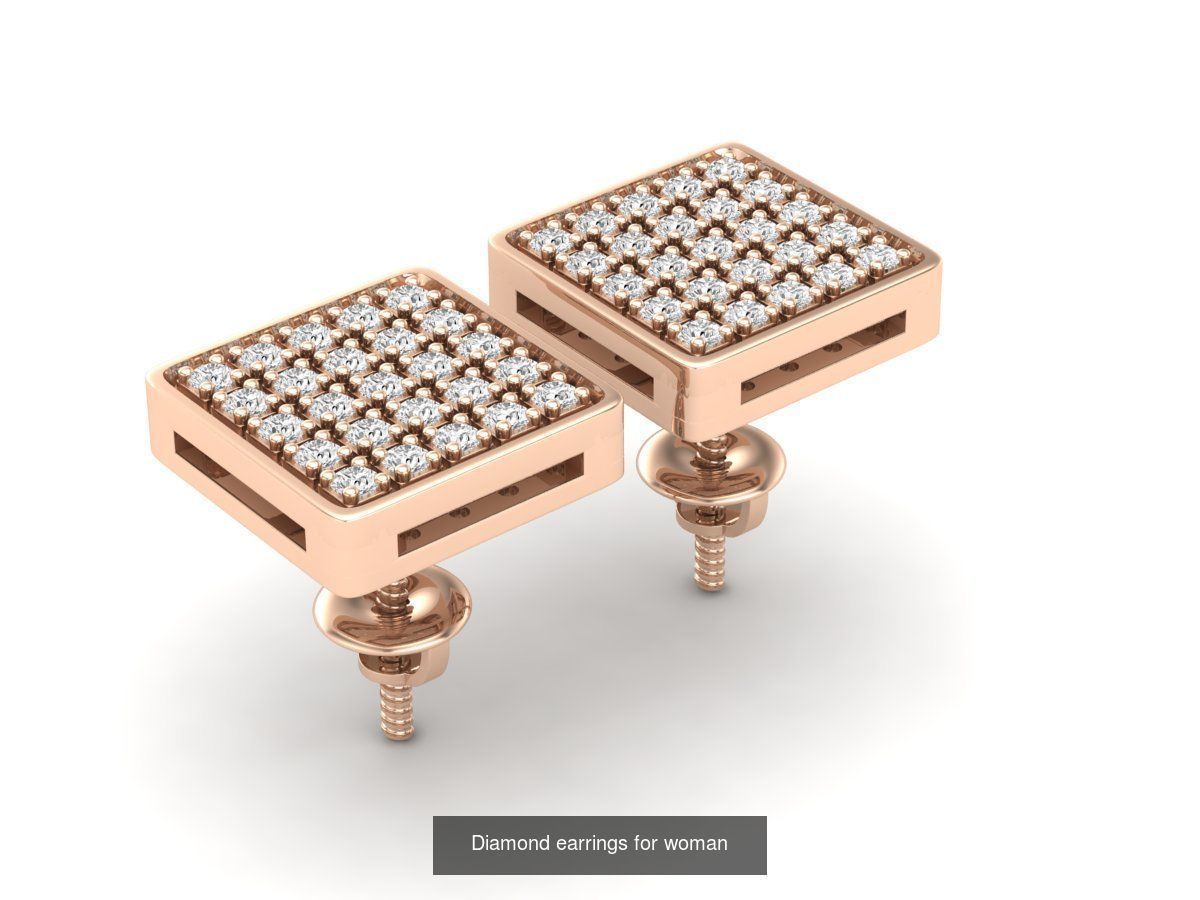 20 Diamond earrings for woman 3D Model Collection_13