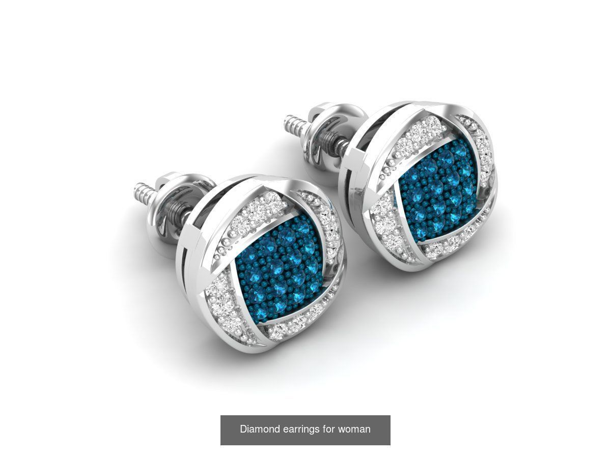 20 Diamond earrings for woman 3D Model Collection_6