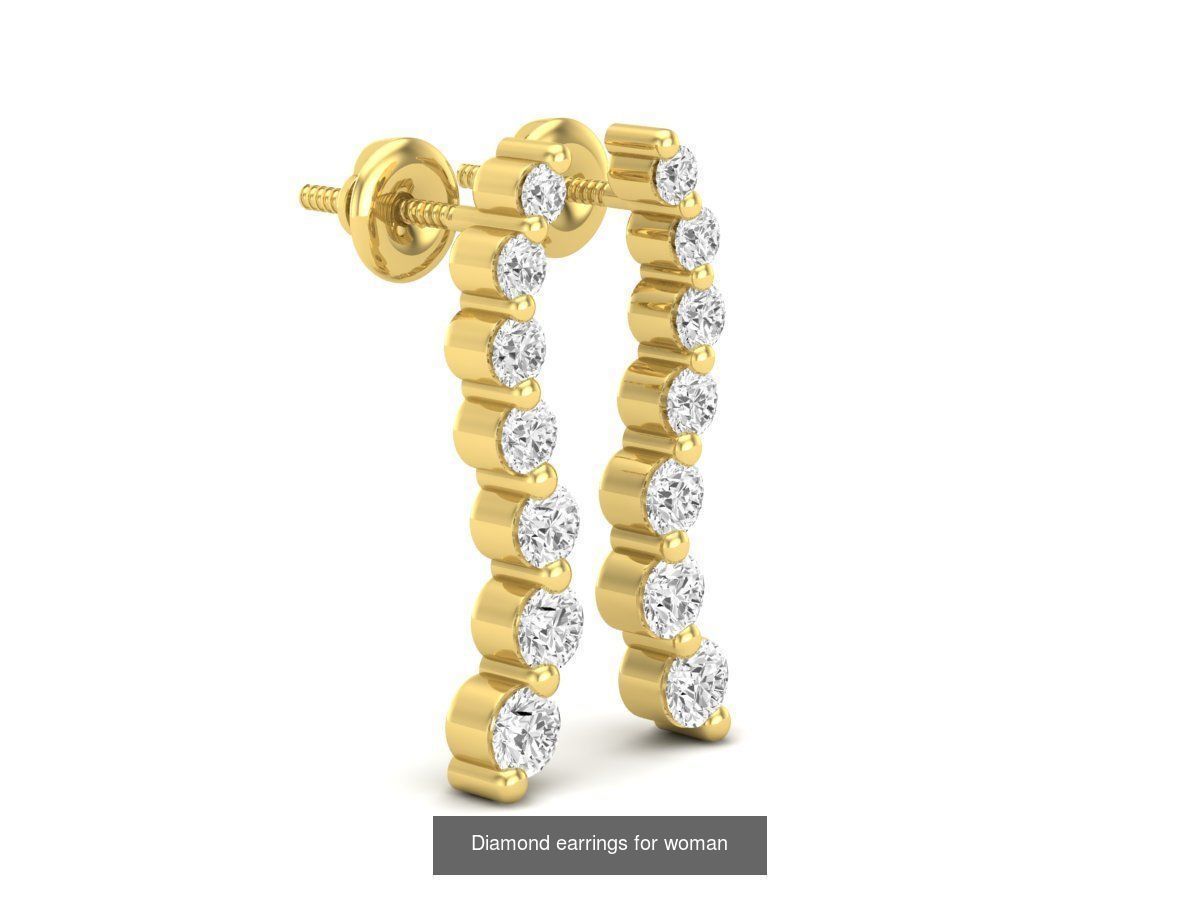 20 Diamond earrings for woman 3D Model Collection_17