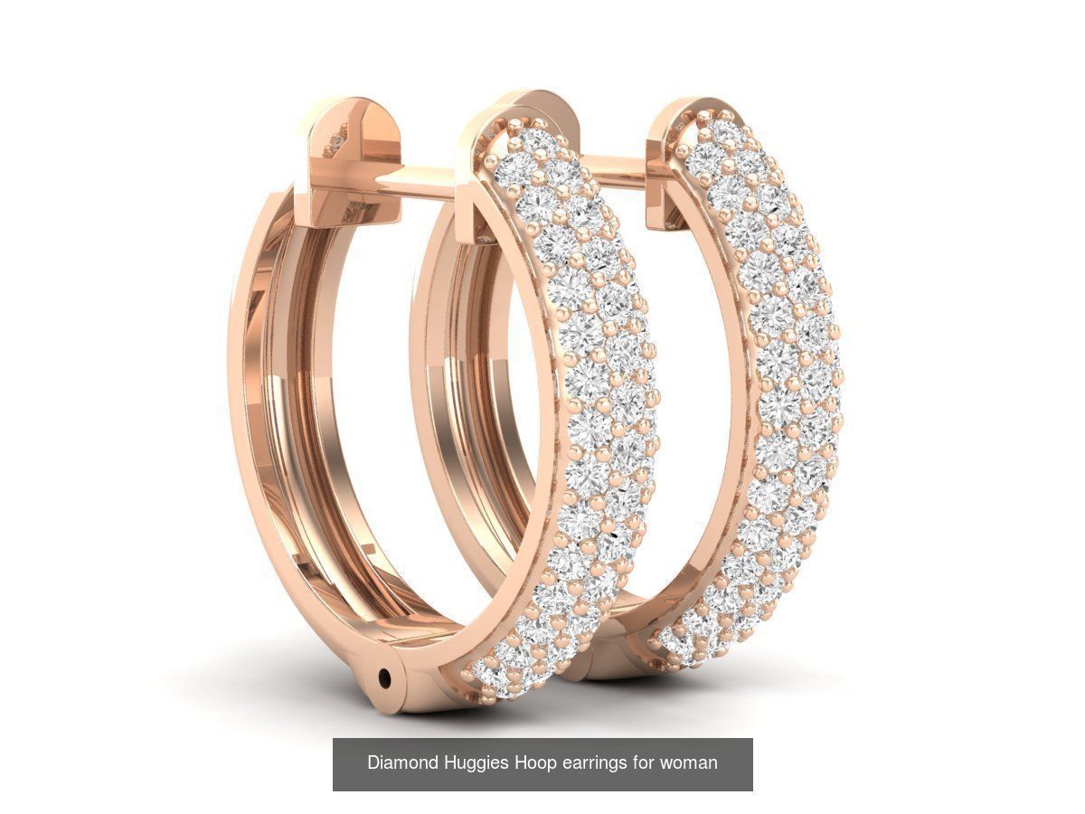 20 Diamond earrings for woman 3D Model Collection_19