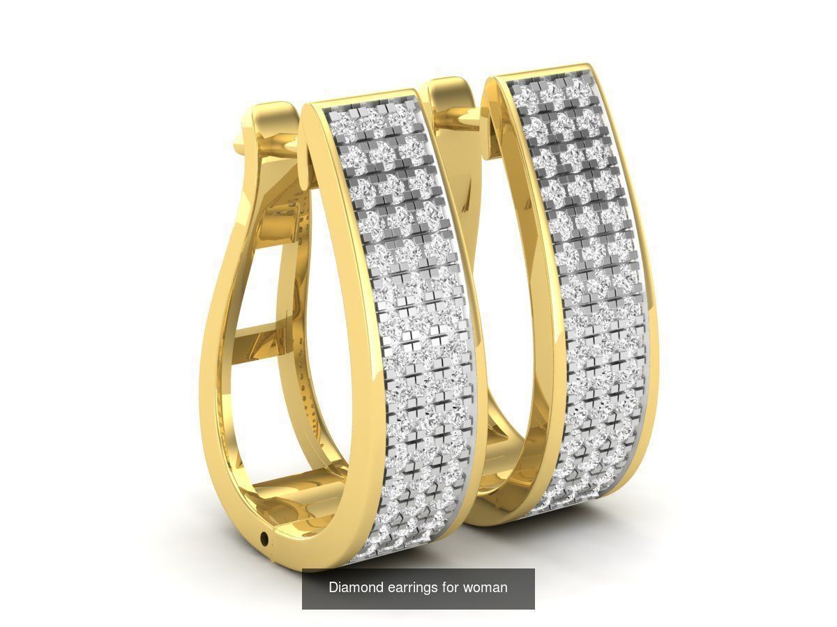 20 Diamond earrings for woman 3D Model Collection_10