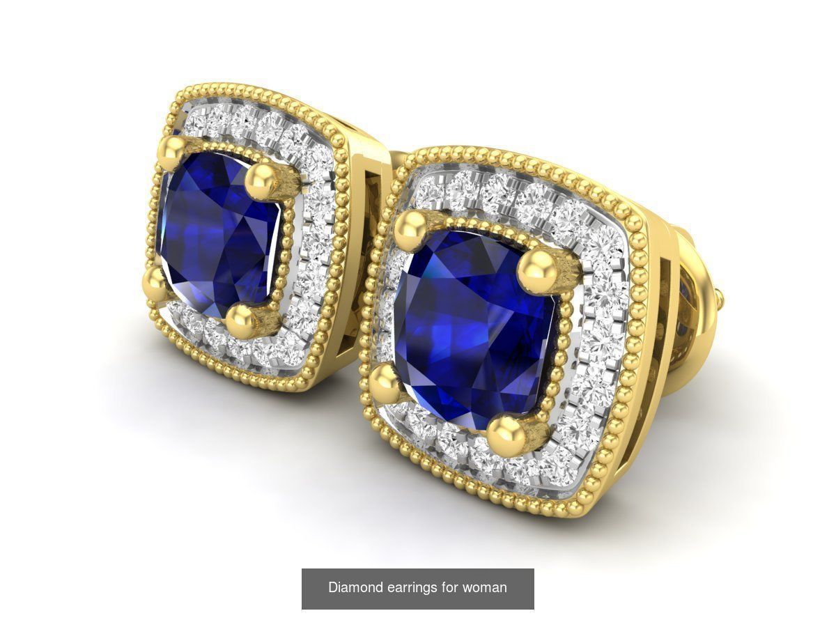 20 Diamond earrings for woman 3D Model Collection_21