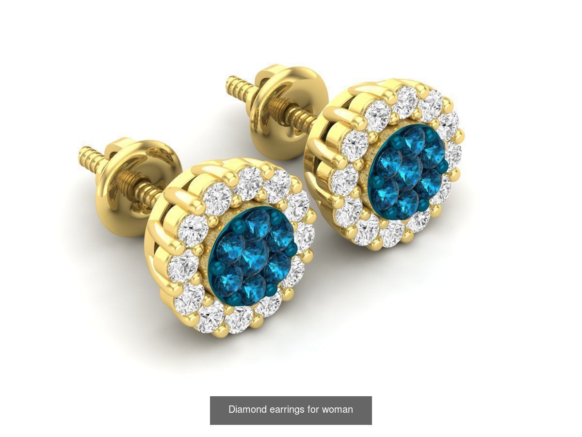 20 Diamond earrings for woman 3D Model Collection_12