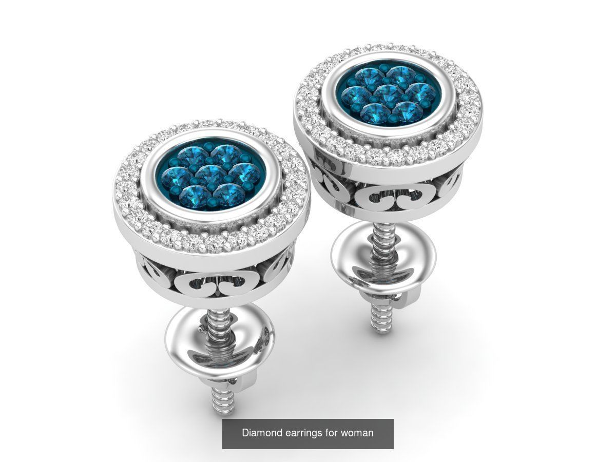 20 Diamond earrings for woman 3D Model Collection_9
