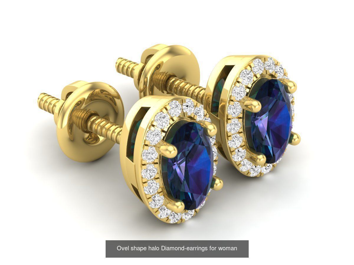 20 Diamond earrings for woman 3D Model Collection_14