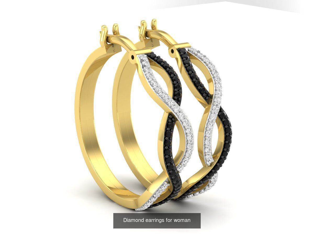 20 Diamond earrings for woman 3D Model Collection_7