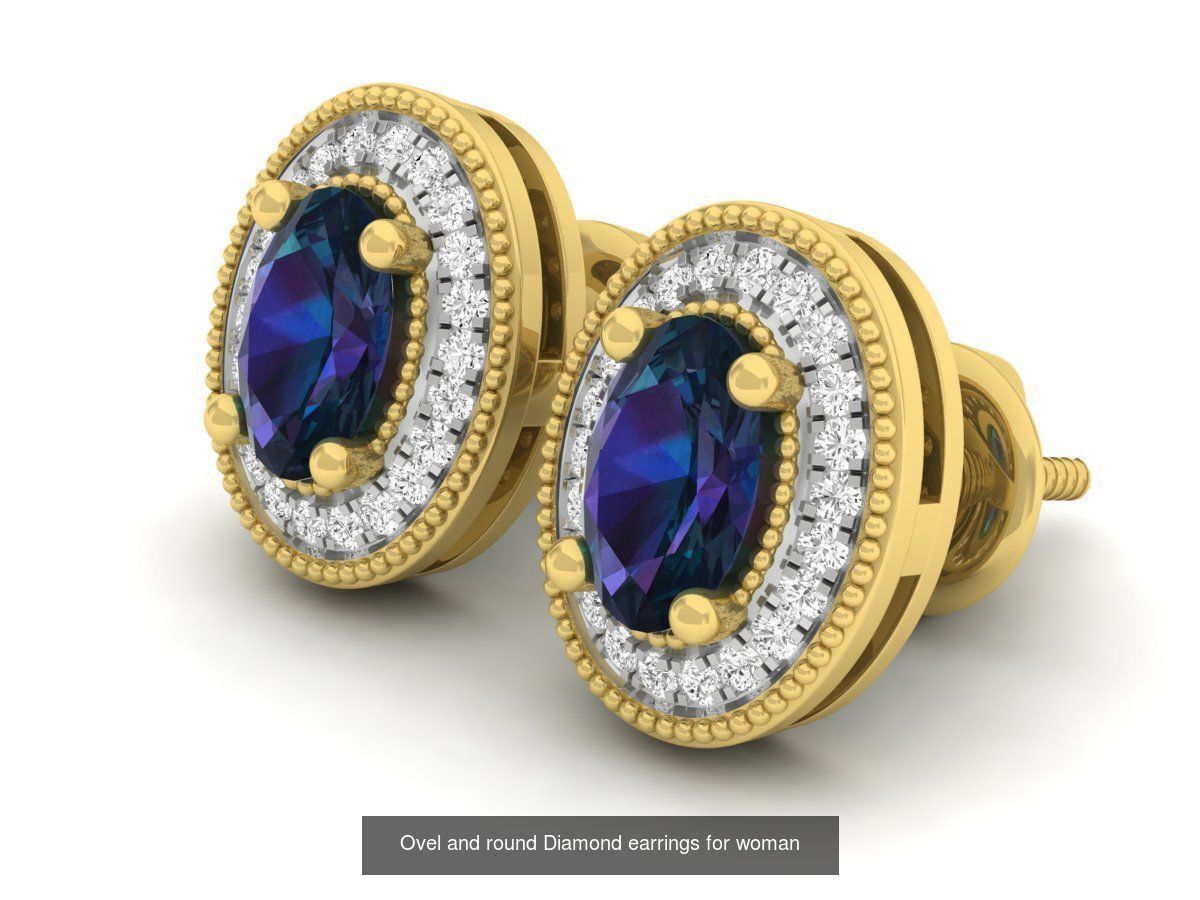 20 Diamond earrings for woman 3D Model Collection_18