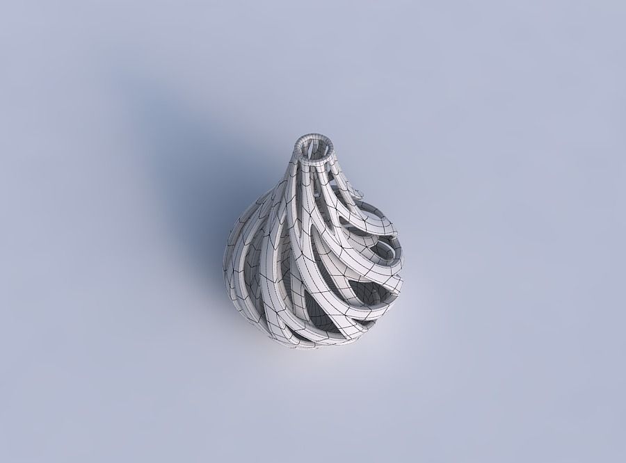 Vase taper drop shape with inner and outer lines twisted and ... 3D print model_6