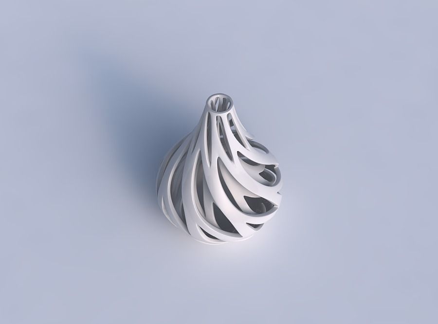 Vase taper drop shape with inner and outer lines twisted and ... 3D print model_1