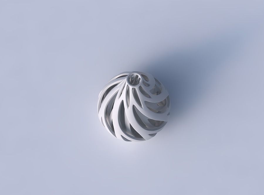 Vase taper drop shape with inner and outer lines twisted and ... 3D print model_2