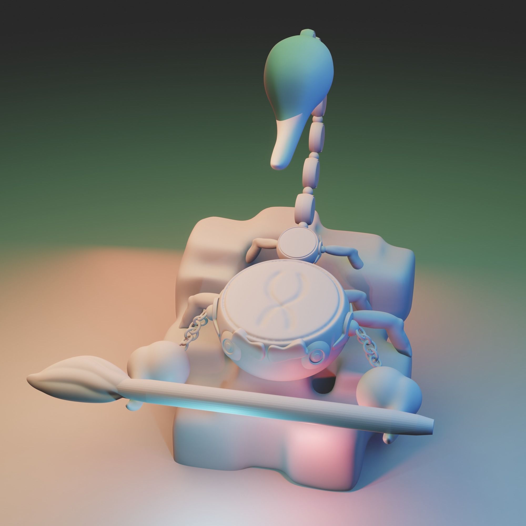 Concept Scorpion artist 3D model 3D print model_2