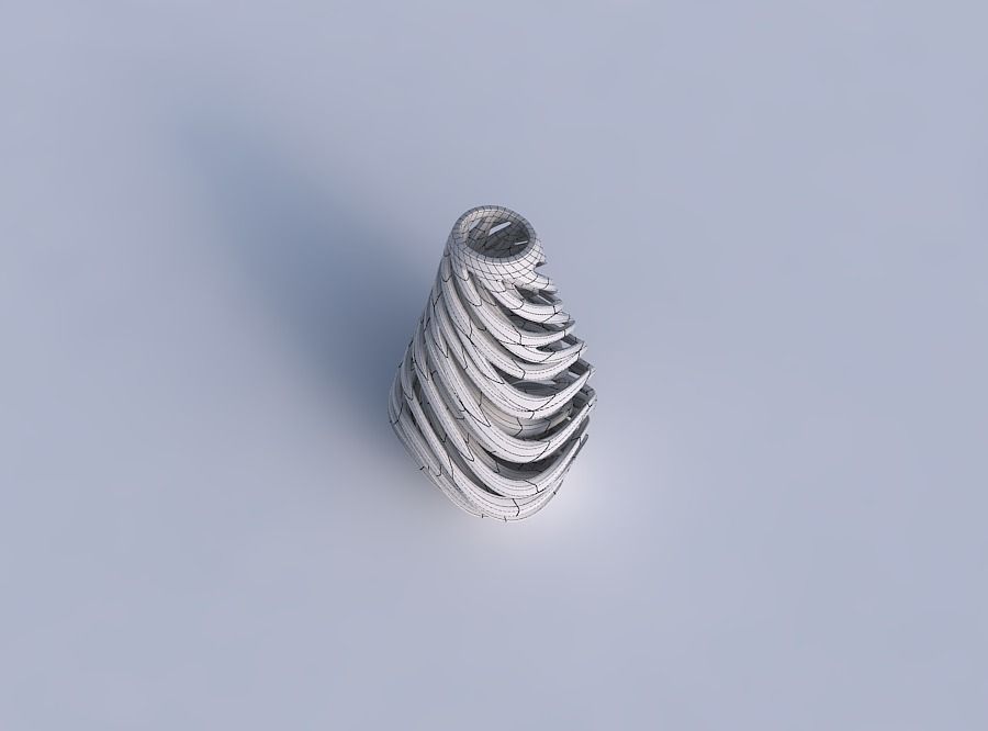 Vase taper 2 with twisted inner and outer lines very twisted ... 3D print model_6