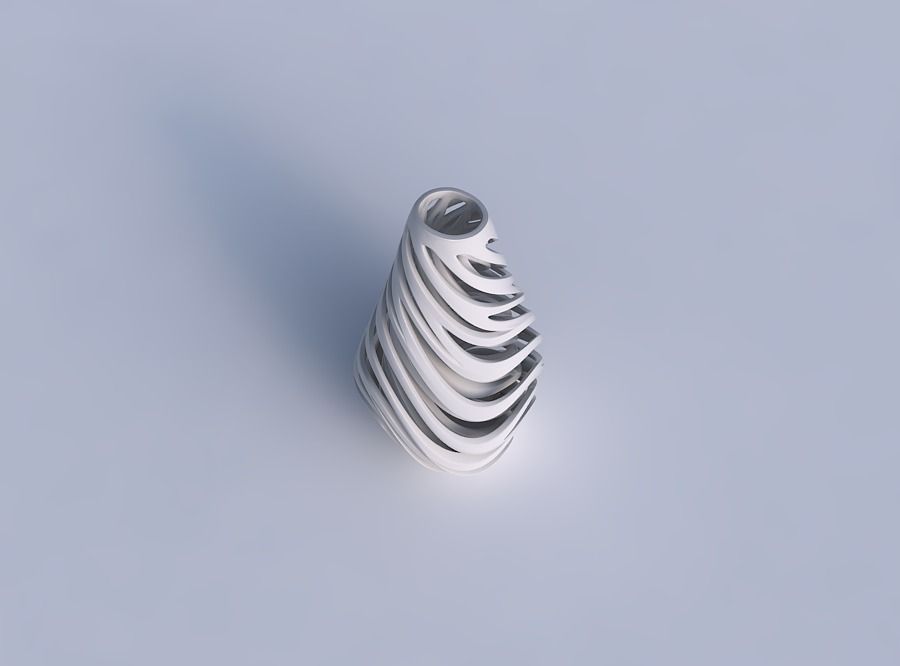 Vase taper 2 with twisted inner and outer lines very twisted ... 3D print model_1