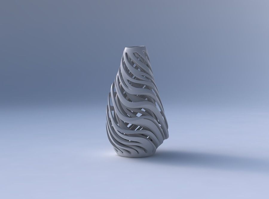 Vase taper 2 with twisted inner and outer lines very twisted ... 3D print model_4