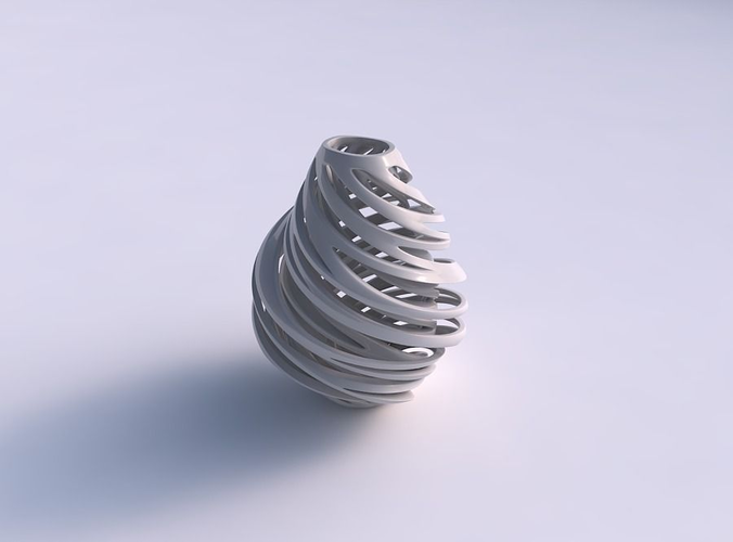 Vase taper 2 with twisted inner and outer lines very twisted wavy
