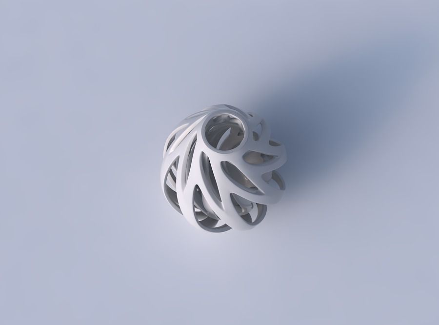 Vase taper 2 with twisted inner and outer lines twisted 3D print model_2