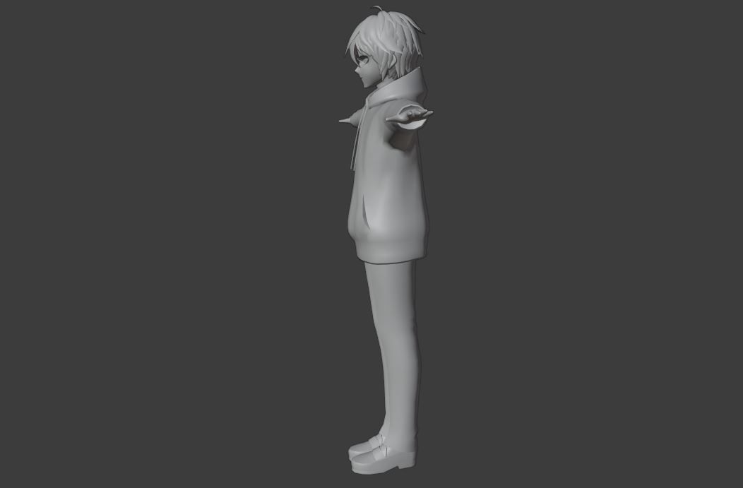 SciFi 3d anime kawaii boy character c22 Low-poly 3D model_7
