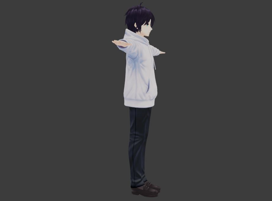 SciFi 3d anime kawaii boy character c22 Low-poly 3D model_5