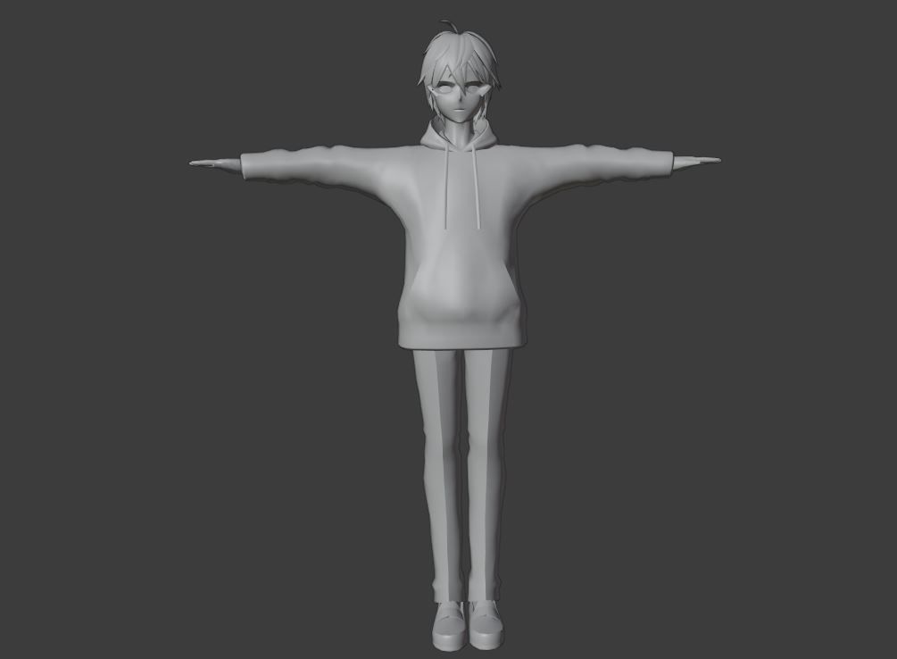 SciFi 3d anime kawaii boy character c22 Low-poly 3D model_9