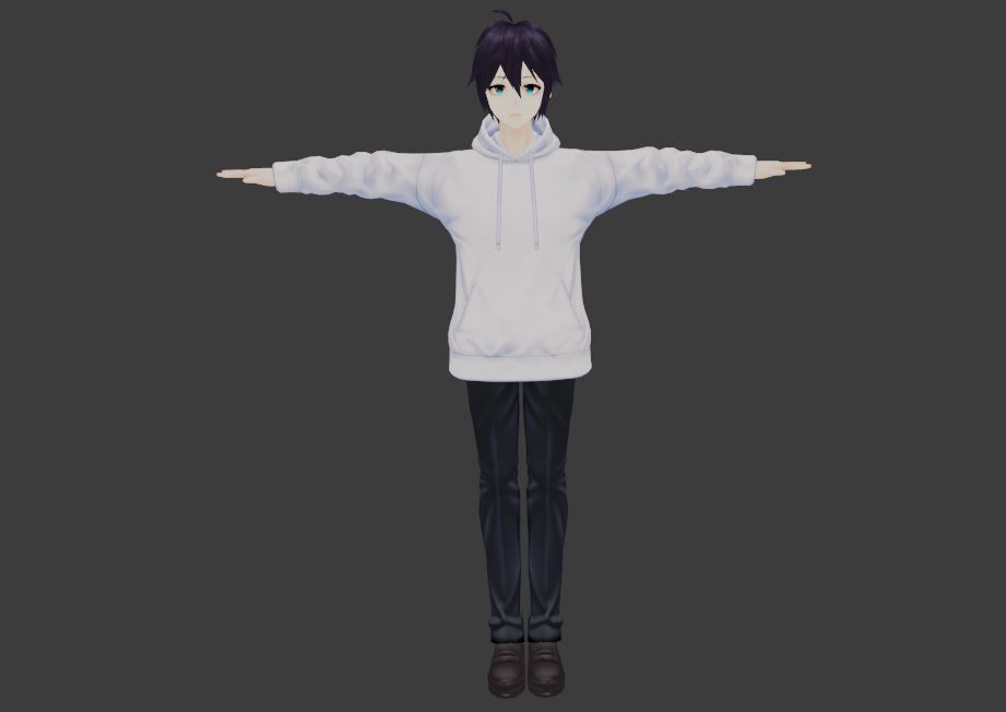 SciFi 3d anime kawaii boy character c22 Low-poly 3D model_1