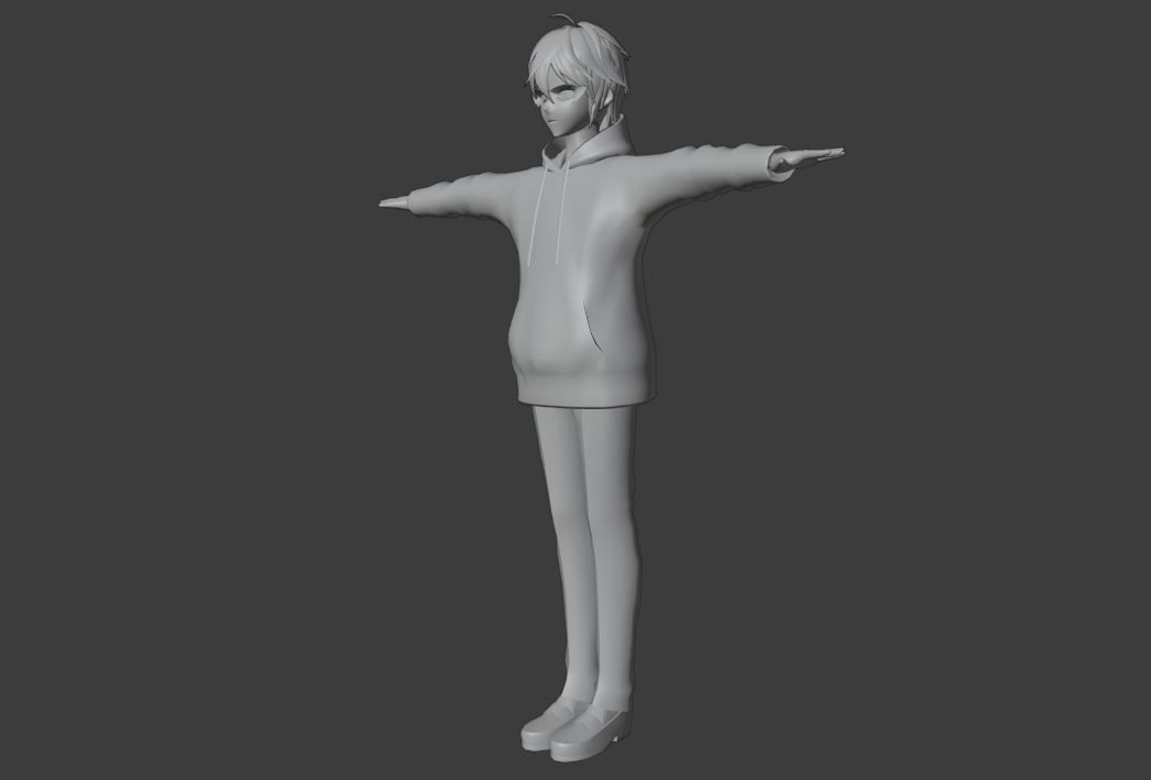 SciFi 3d anime kawaii boy character c22 Low-poly 3D model_6
