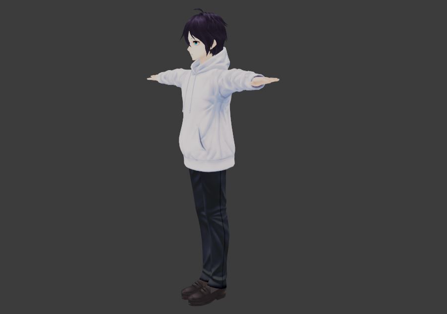 SciFi 3d anime kawaii boy character c22 Low-poly 3D model_2