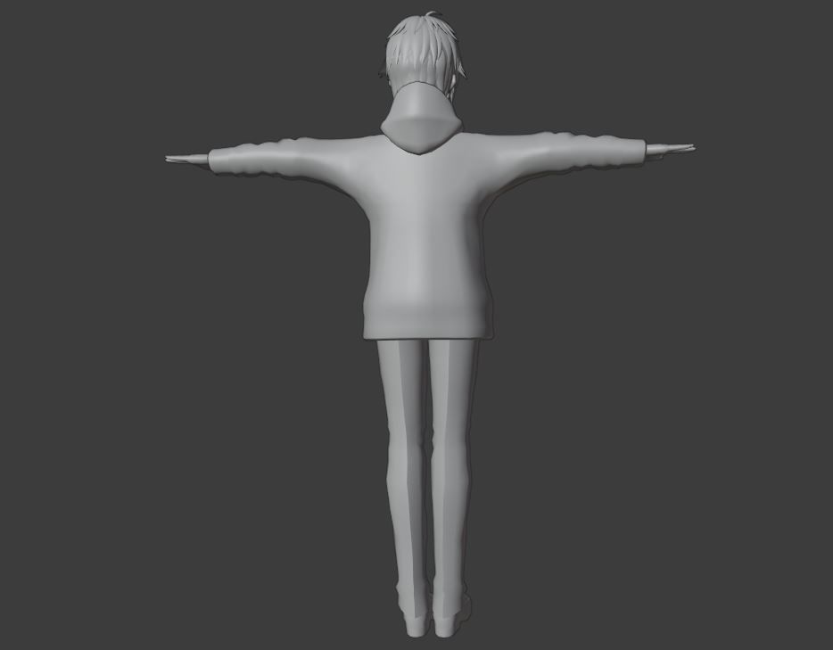 SciFi 3d anime kawaii boy character c22 Low-poly 3D model_8