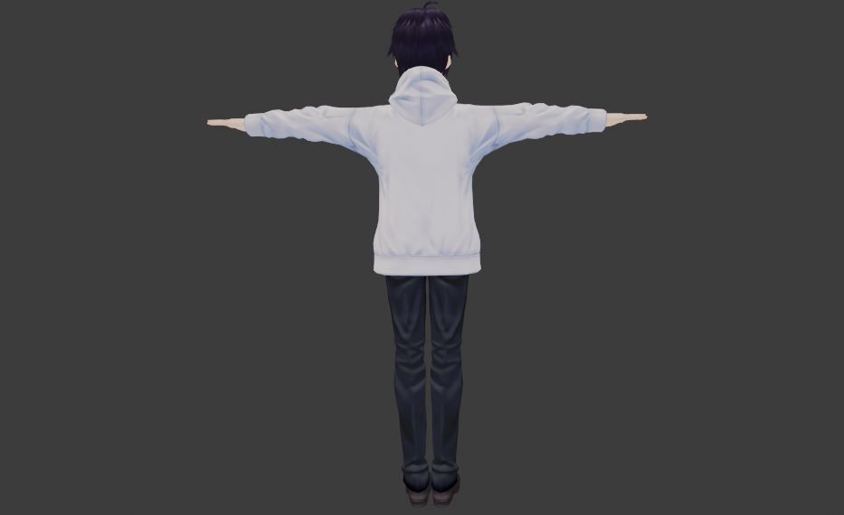 SciFi 3d anime kawaii boy character c22 Low-poly 3D model_4