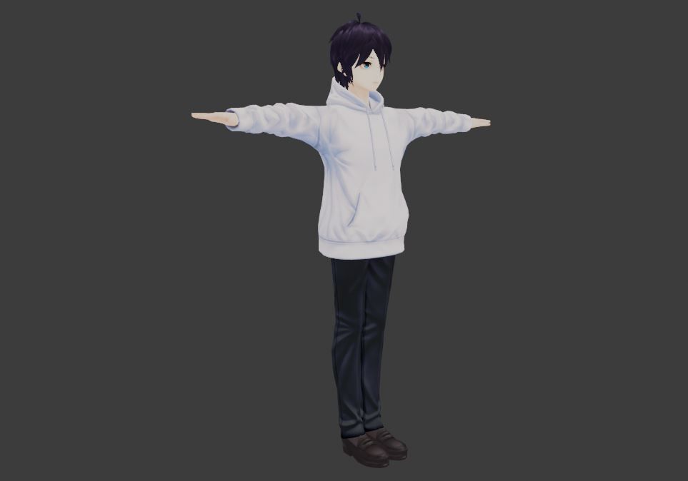 SciFi 3d anime kawaii boy character c22 Low-poly 3D model_3