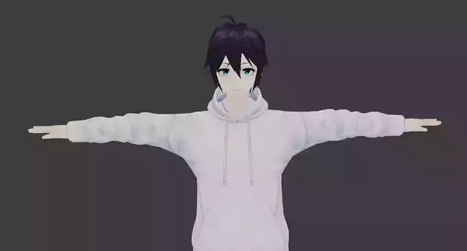 SciFi 3d anime kawaii boy character c22