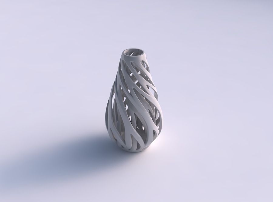 Vase taper 2 with twisted inner and outer lines twisted and t...