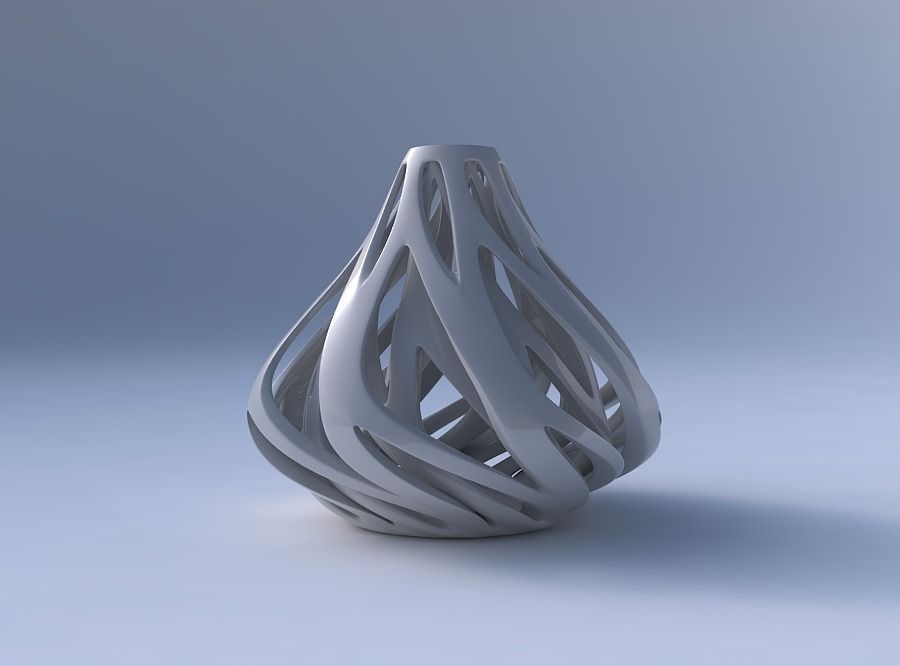 Vase taper 2 with twisted inner and outer lines twisted and t... 3D print model_4
